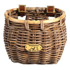 Nantucket Bike Basket Tuckernuck Classic Rattan Gray 11.5"x9.5"x9.5"