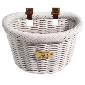 Nantucket Cruiser D-Shaped Basket White 14.5"x10.5"x9.5"