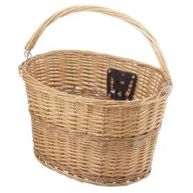 XLC Wicker front Basket Lg 15"X12"X10" Brn