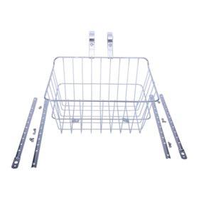 Wald #1512 Drop Top Style Basket Silver - with2-piece handlebar clamps to fit bars up to 31.8