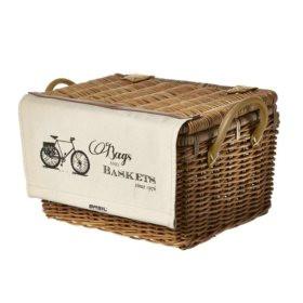 Basil Portland Basket withCover Rattan Natural Brown - Ebikesupply