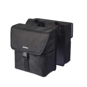Basil Go Double Bag Double bag Solid Black - Ebikesupply