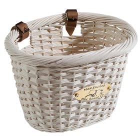 Nantucket Bike Basket Cliff Road Oval Willow White 13.5"x11"x9"